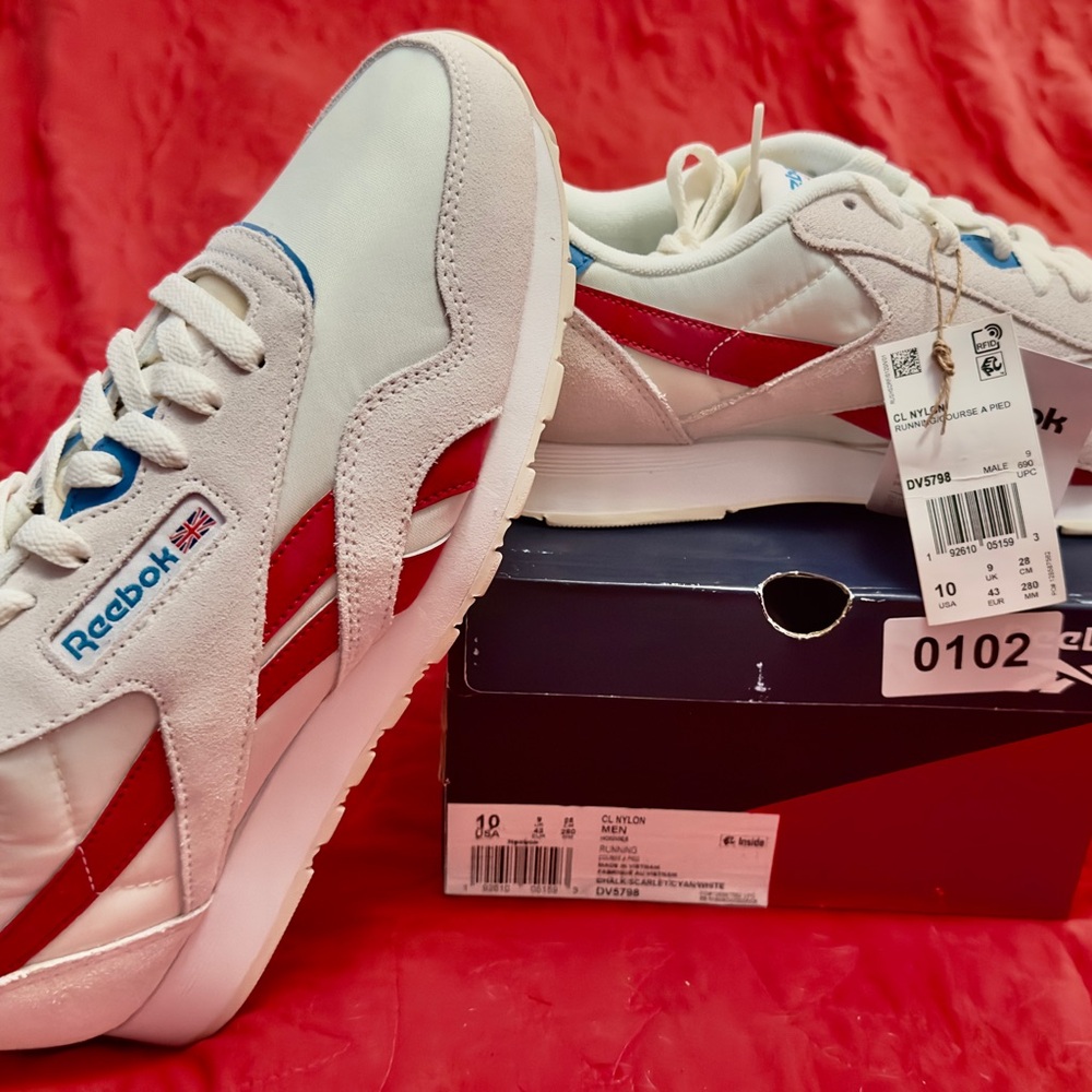 Reebok Classic White and Red Shoes